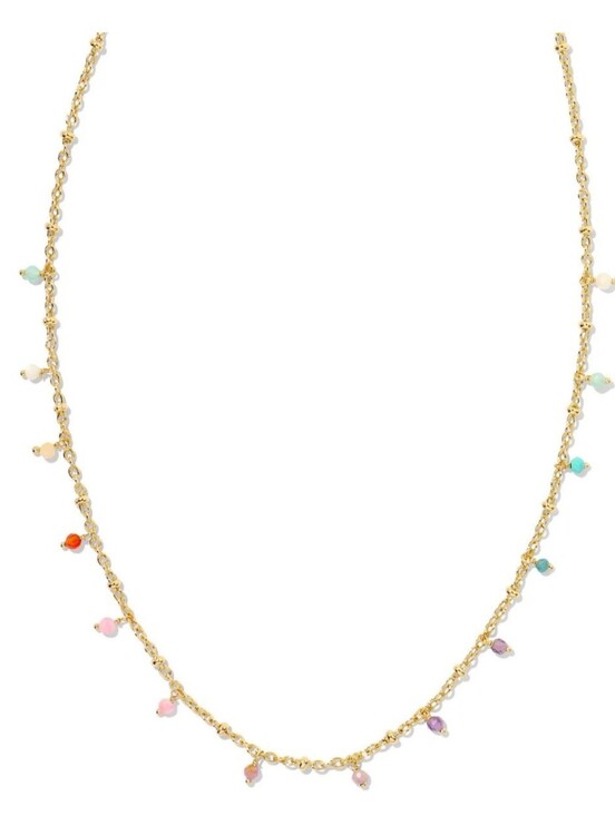 Kendra Scott Jewelry - Kendra Scott Beaded Strand Gold Necklace w/ Multi-Color Petite Stone Drops